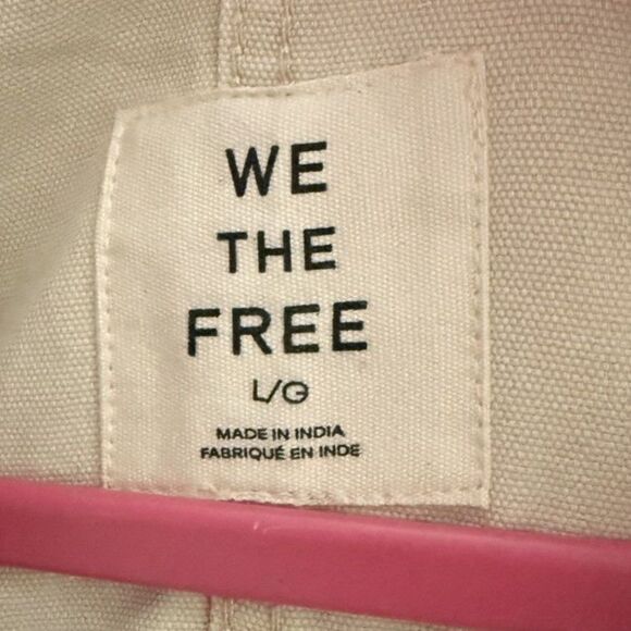 Free People We the Free, Ivory Sally Canvas Jacket, Size Large (NWT) - Picture 7 of 8